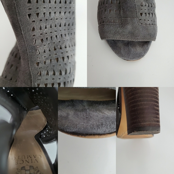 Vince Camuto Cranita Perforated Booties Gray - Picture 8 of 8